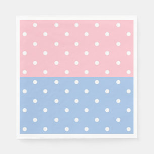 Serviette En Papier Pois rose et bleu