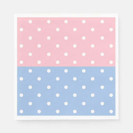 Serviette En Papier Pois rose et bleu (Devant)
