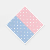 Serviette En Papier Pois rose et bleu (Coin)
