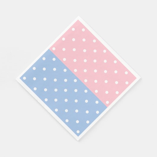 Serviette En Papier Pois rose et bleu (Coin)