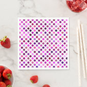 Serviette En Papier Pois roses et violets (En situation)