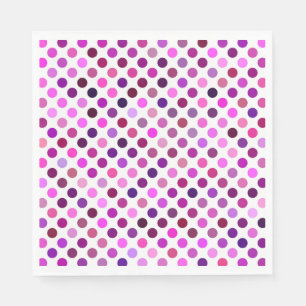 Serviette En Papier Pois roses et violets