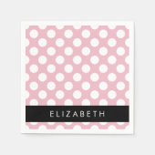 Serviette En Papier Pois roses, Motif Pointe Polka, Votre Nom (Devant)