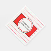 Serviette En Papier Pois rouges blancs Nom de famille Réunion (Coin)