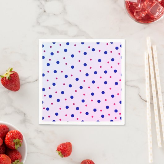 Serviette En Papier Pois rouges et bleus (En situation)