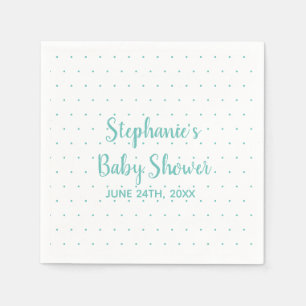 Serviette En Papier Pois Turquoise Bleu Blanc Garçon Baby shower fille