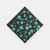 Serviette En Papier Pois turquoises Blue Gold Confetti (Coin)