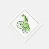 Serviette En Papier Pois vert Poussette bébé et bébé (Coin)