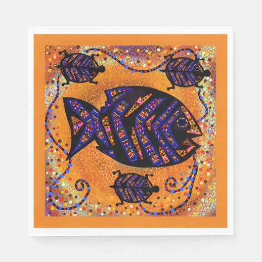 SERVIETTE EN PAPIER POISSON (Devant)