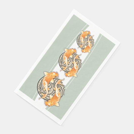 Serviette En Papier Poisson Abstrait Koi (Coin)