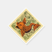 Serviette En Papier Poisson Antique Carrelage Ancien art (Coin)
