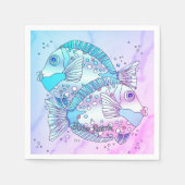Serviette En Papier Poisson bleu (Devant)