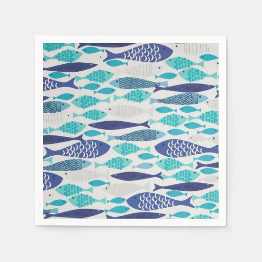 Serviette En Papier Poisson bleu (Devant)