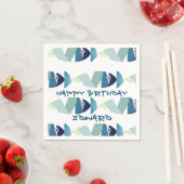 Serviette En Papier Poisson bleu de natation Abstraite (En situation)
