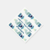 Serviette En Papier Poisson bleu de natation Abstraite (Coin)