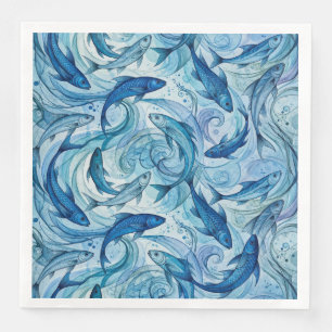 Serviette En Papier Poisson Bleu Mystique Flowing Harmony