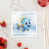Serviette En Papier Poisson bleu serviettes (En situation)