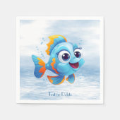 Serviette En Papier Poisson bleu serviettes (Devant)