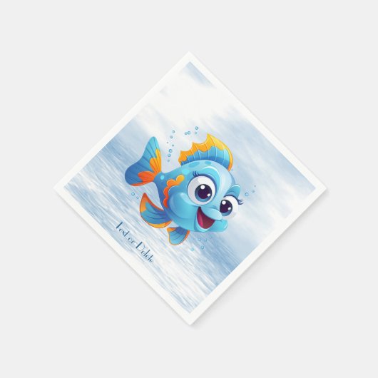 Serviette En Papier Poisson bleu serviettes (Coin)