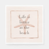 Serviette En Papier Poisson Blush Orange Plage Starfish (Devant)