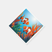 Serviette En Papier Poisson Clown Dans Les Algues (Coin)