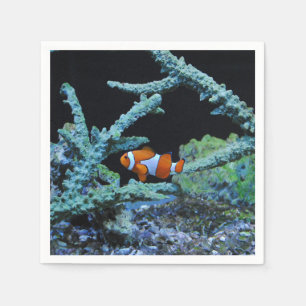 Serviette En Papier Poisson clown en corail