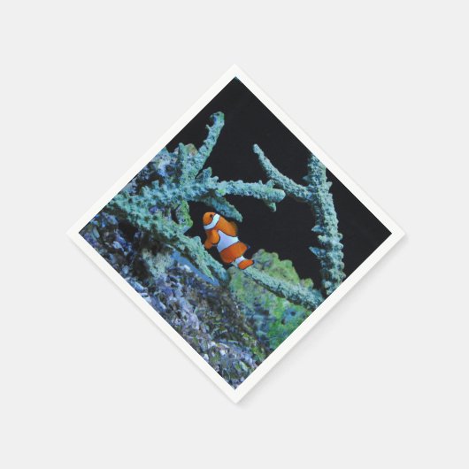 Serviette En Papier Poisson clown en corail (Coin)