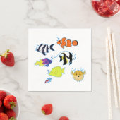 Serviette En Papier Poisson clown et amis (En situation)