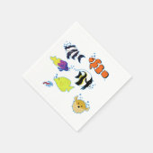 Serviette En Papier Poisson clown et amis (Coin)