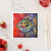 Serviette En Papier Poisson Cocktail serviettes (En situation)