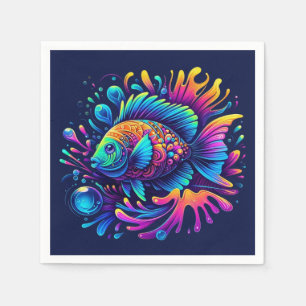 Serviette En Papier Poisson coloré