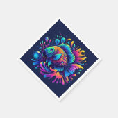 Serviette En Papier Poisson coloré (Coin)