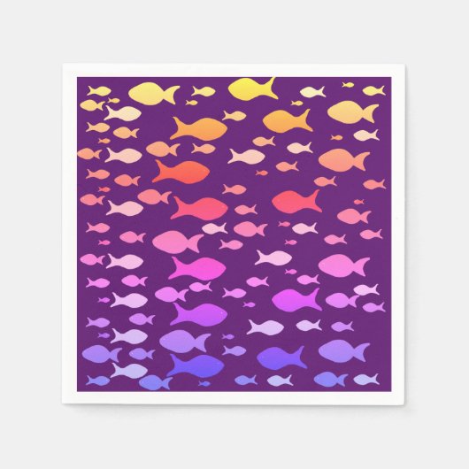 Serviette En Papier Poisson coloré Navel de mer Napkins (Devant)