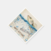 Serviette En Papier poisson d'anniversaire sautant hors de l'eau (Coin)