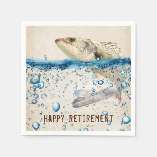 Serviette En Papier poisson de retraite sautant hors de l'eau (Devant)
