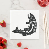 Serviette En Papier Poisson de truite (En situation)