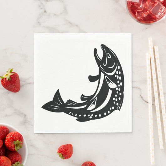 Serviette En Papier Poisson de truite (En situation)