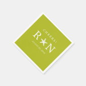 Serviette En Papier Poisson d'étoile au Monogramme vert citron | Maria (Coin)
