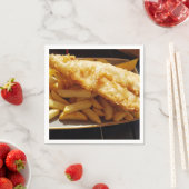 Serviette En Papier Poisson et chips (En situation)