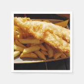 Serviette En Papier Poisson et chips (Devant)
