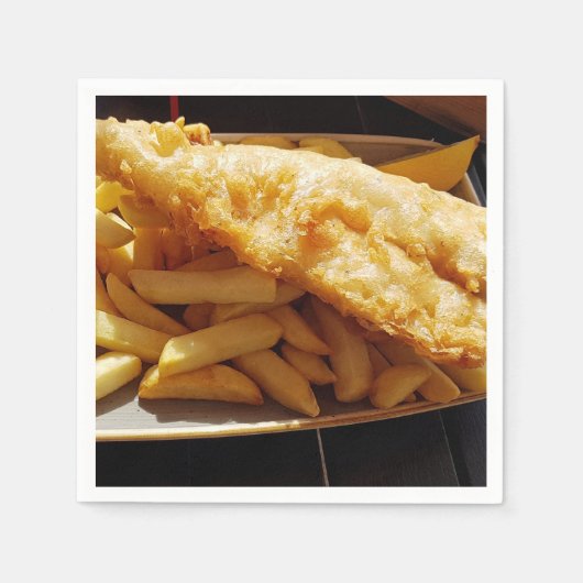 Serviette En Papier Poisson et chips (Devant)