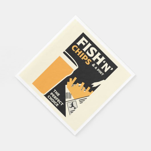 Serviette En Papier Poisson Et Chips Anglais (Coin)