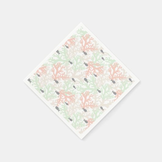 Serviette En Papier Poisson et corail Pastel Papier serviettes (Coin)