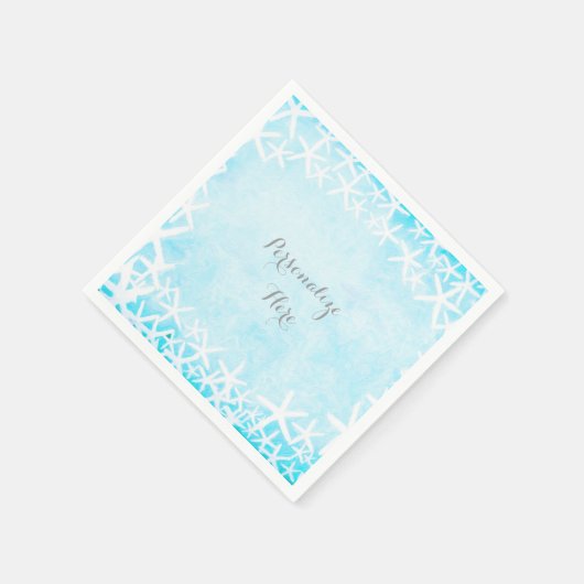 Serviette En Papier Poisson-étoile peint Aqua Blue Custom Party (Coin)