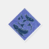 Serviette En Papier Poisson Gras Baignade Océan Bleu Pêche (Coin)