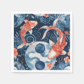 Serviette En Papier Poisson japonais dans l'aquarelle (Devant)