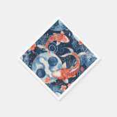 Serviette En Papier Poisson japonais dans l'aquarelle (Coin)
