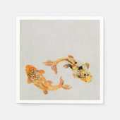 Serviette En Papier Poisson Koi Or élégant (Devant)