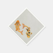 Serviette En Papier Poisson Koi Or élégant (Coin)