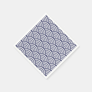 Serviette En Papier Poisson Koinobori japonais échelle en bleu Delft